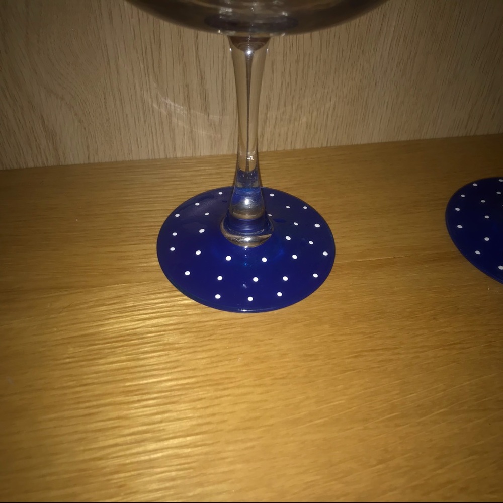 New 2 Modern Flag Wine Glasses Desert Cups Americana - Picture 15 of 16